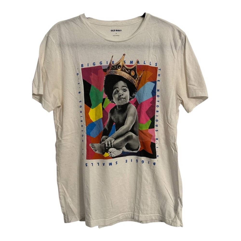 Old Navy White “Biggie Smalls” Short Sleeve Graphic Tee